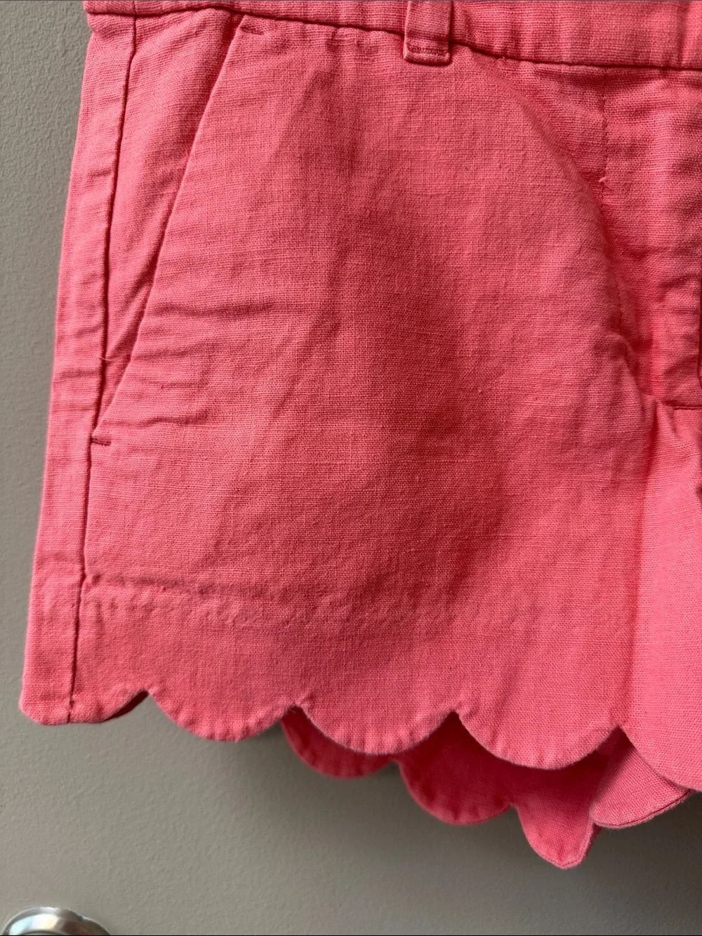 J. Crew Coral Scallop-Hem Shorts - Size 2